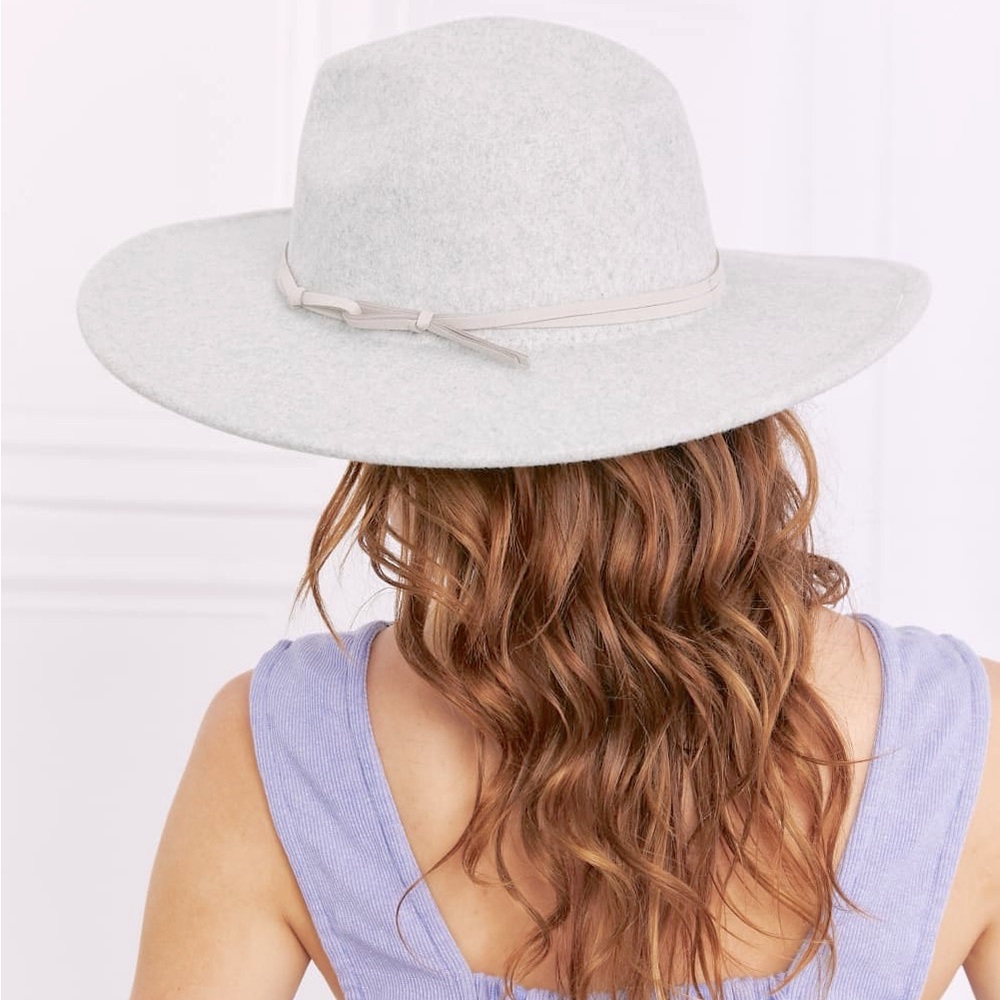 New Festival Babe Fedora Hat in Light Grey